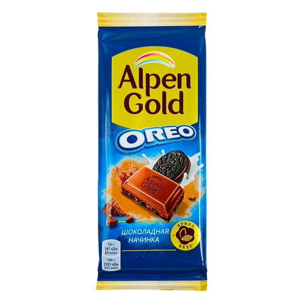 شکلات تابلتی آلپن گلد با مغز بیسکوئیت اورئو - Alpen Gold Oreo
